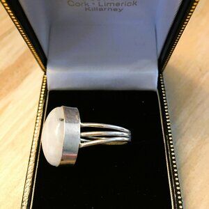 Sterling Silver and White Moonstone Ring Size 8 NEW